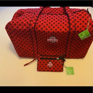 Ohio State Vera Bradley large duffle & wristlet